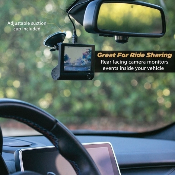 NIB Car Camera with Adjustable Suction Cup Scosche Black Two-Way Dash Camera - Picture 1 of 8